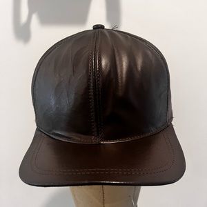 Vintage brown leather strap, back hat